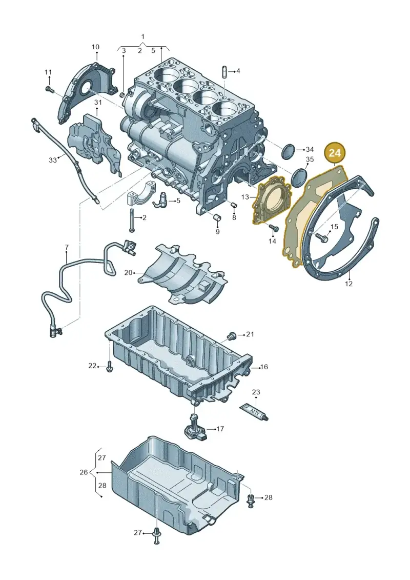 03N103647 — Volkswagen Tiguan 2.0 4Motion (2017-2024) diagram 884103410, position 24
