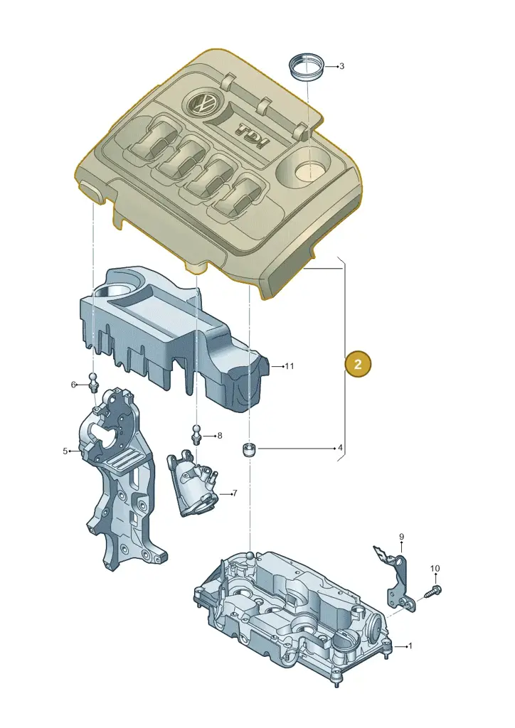 03N103925A — Volkswagen Tiguan 2.0 4Motion (2017-2024) diagram 793103900, position 2