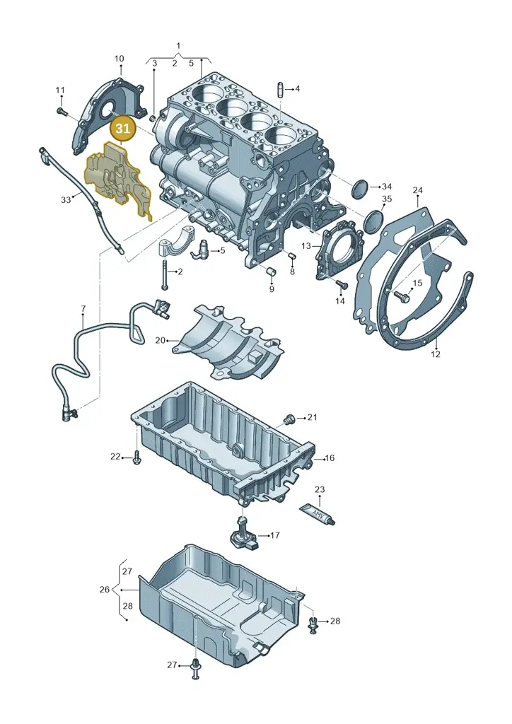 03N103954B — Volkswagen Tiguan 2.0 4Motion (2017-2024) diagram 884103410, position 31