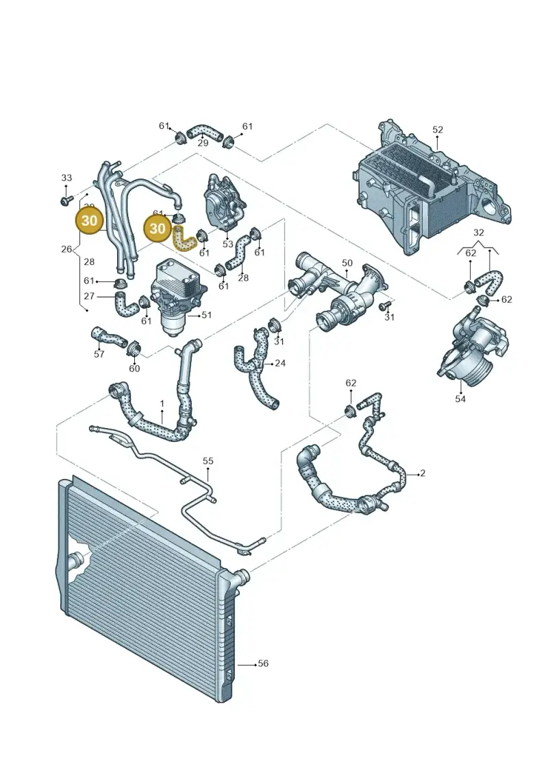 03N121057A — Volkswagen Passat saloon (2014-2024) diagram 793121490, position 30