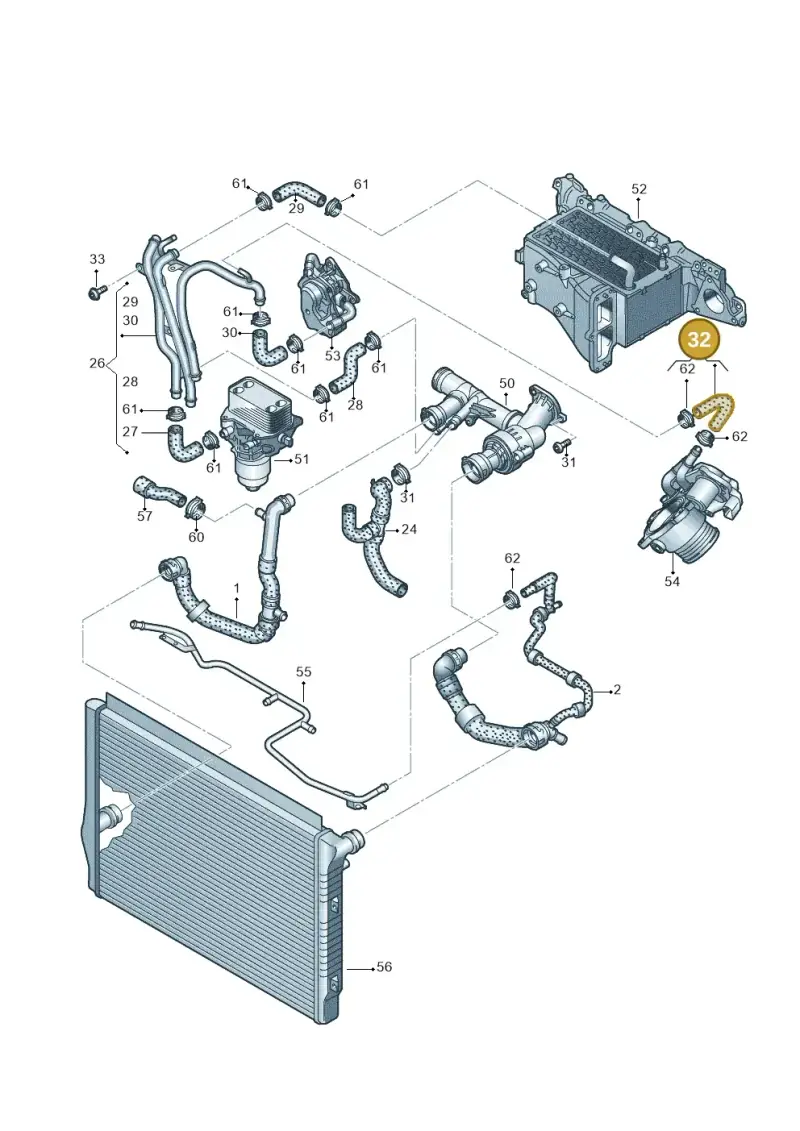 03N121058S — Volkswagen Passat saloon (2014-2024) diagram 793121490, position 32