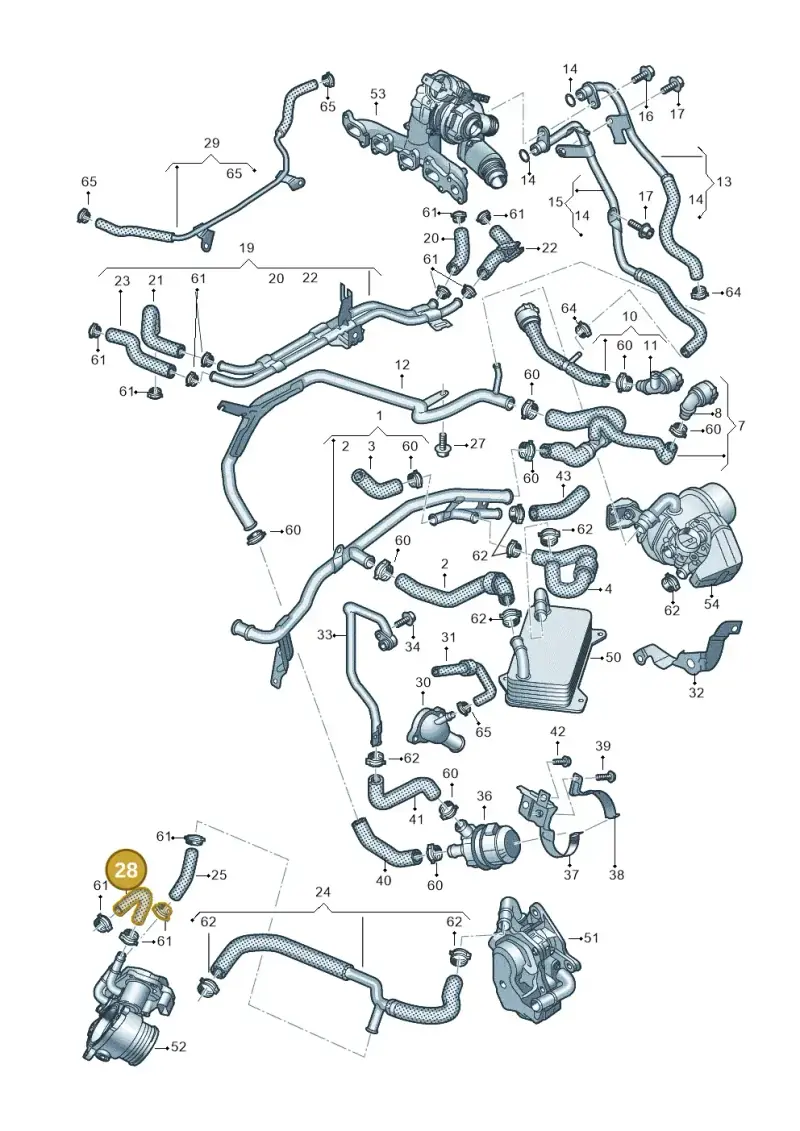 03N121058S — Volkswagen Tiguan 2.0 4Motion (2017-2024) diagram 884000020, position 28
