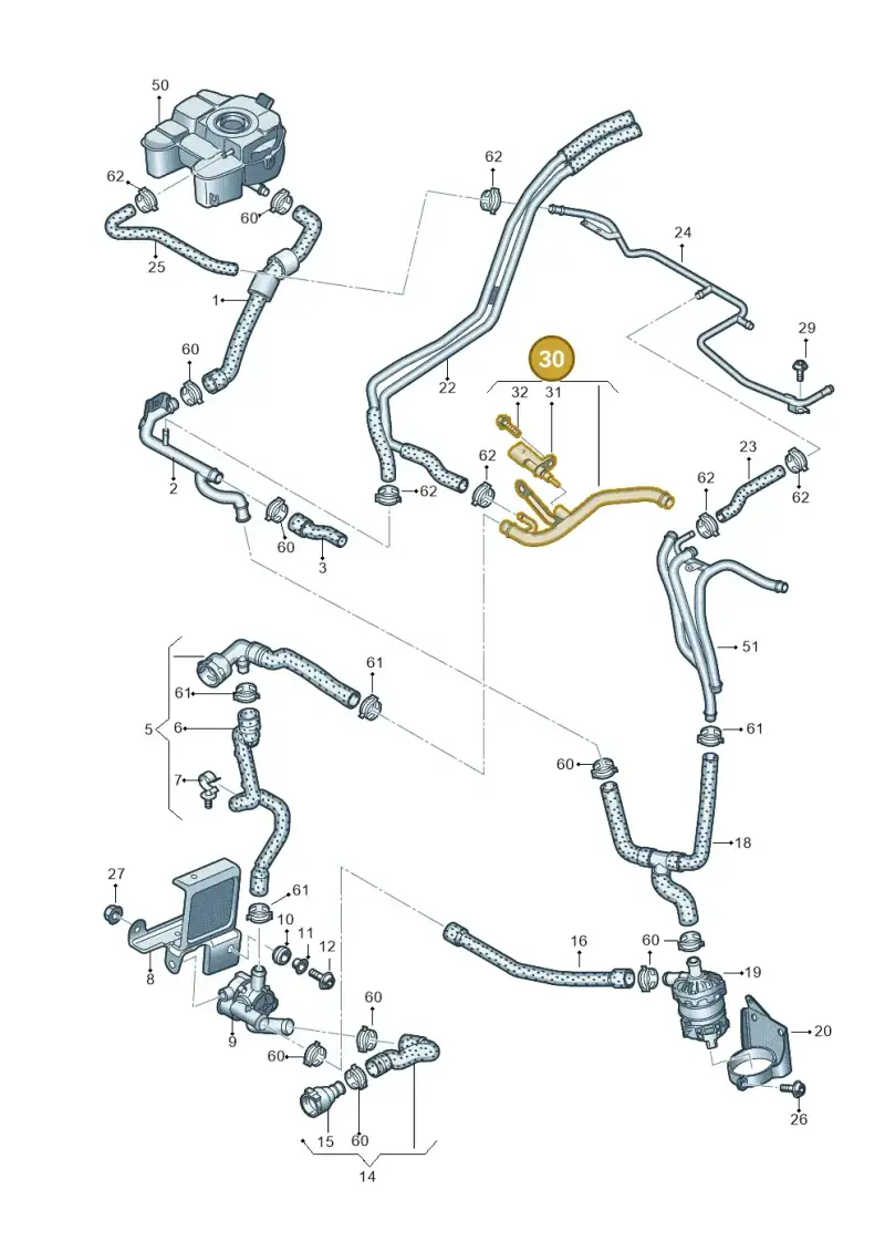 03N121060J — Volkswagen Arteon (2017-2023) diagram 793121400, position 30