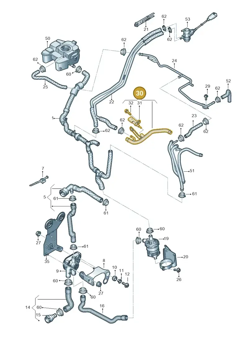 03N121060J — Volkswagen Tiguan 2.0 4Motion (2017-2024) diagram 884121730, position 30