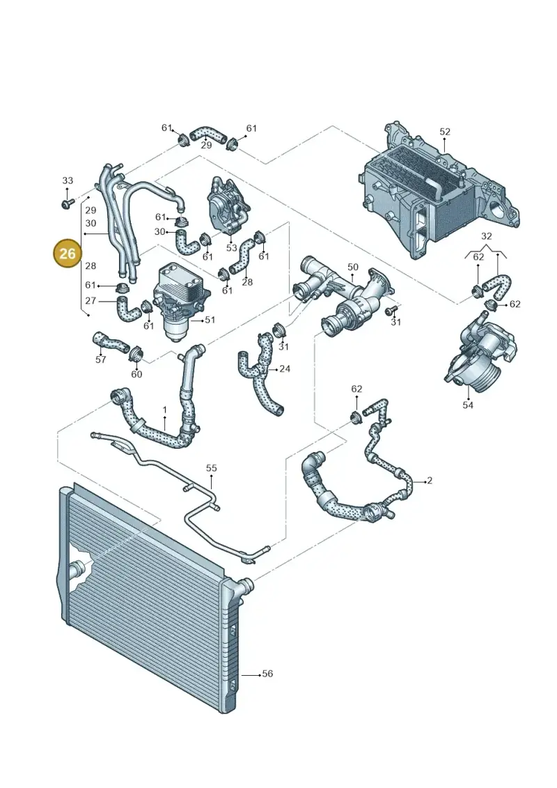 03N121064P — Volkswagen Passat saloon (2014-2024) diagram 793121490, position 26