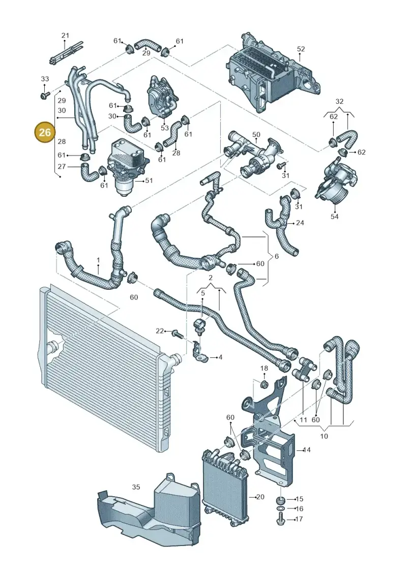03N121064P — Volkswagen Tiguan 2.0 4Motion (2017-2024) diagram 884000060, position 26