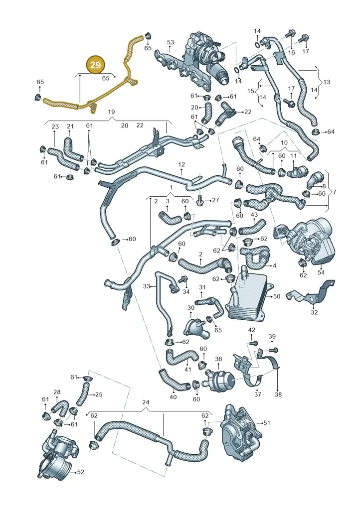 03N121070K — Volkswagen Tiguan 2.0 4Motion (2017-2024) diagram 884000020, position 29