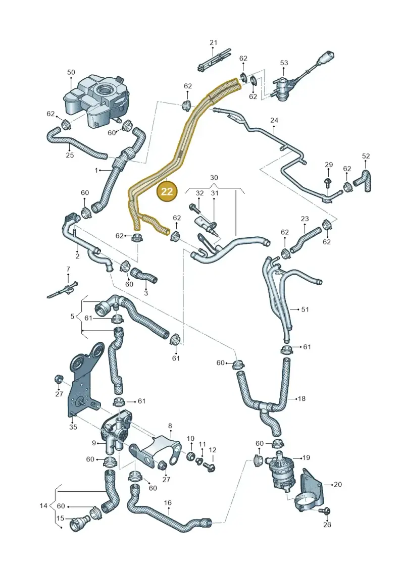 03N121444F — Volkswagen Tiguan 2.0 4Motion (2017-2024) diagram 884000040, position 22