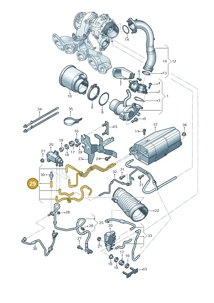 03N131055B — Volkswagen Passat saloon (2014-2024) diagram 884131600, position 29