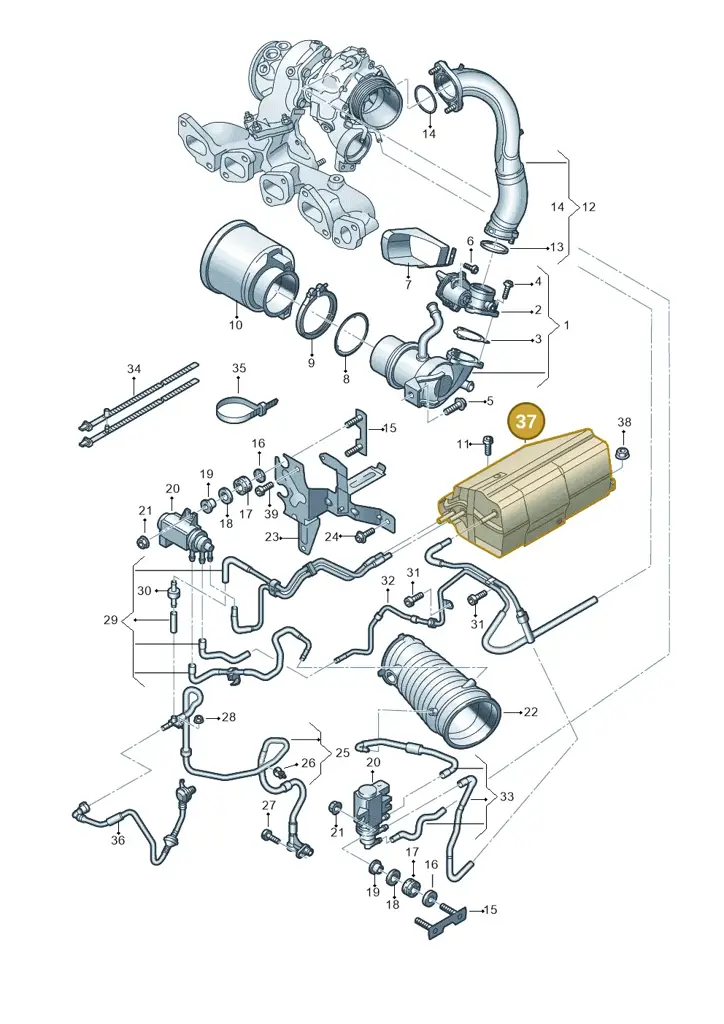 03N131489A — Volkswagen Tiguan 2.0 4Motion (2017-2024) diagram 884131600, position 37