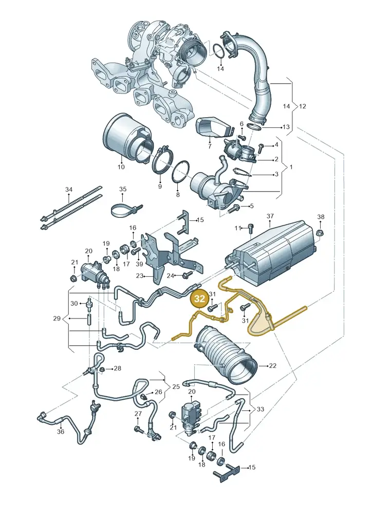03N131605 — Volkswagen Tiguan 2.0 4Motion (2017-2024) diagram 884131600, position 32