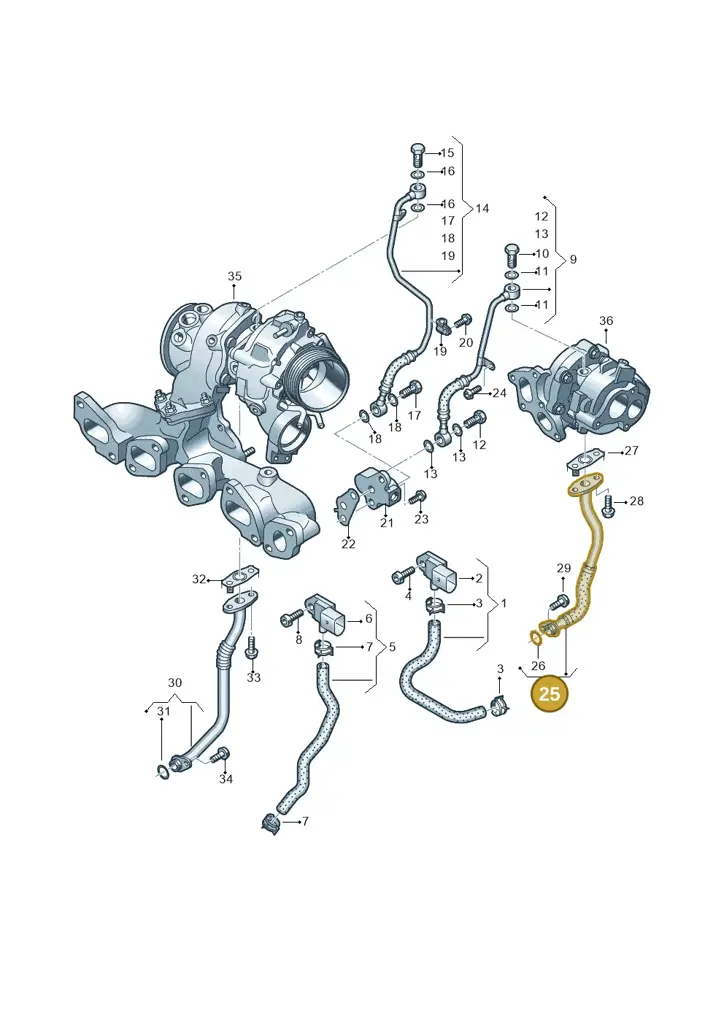 03N145735M — Volkswagen Tiguan 2.0 4Motion (2017-2024) diagram 793145680, position 25