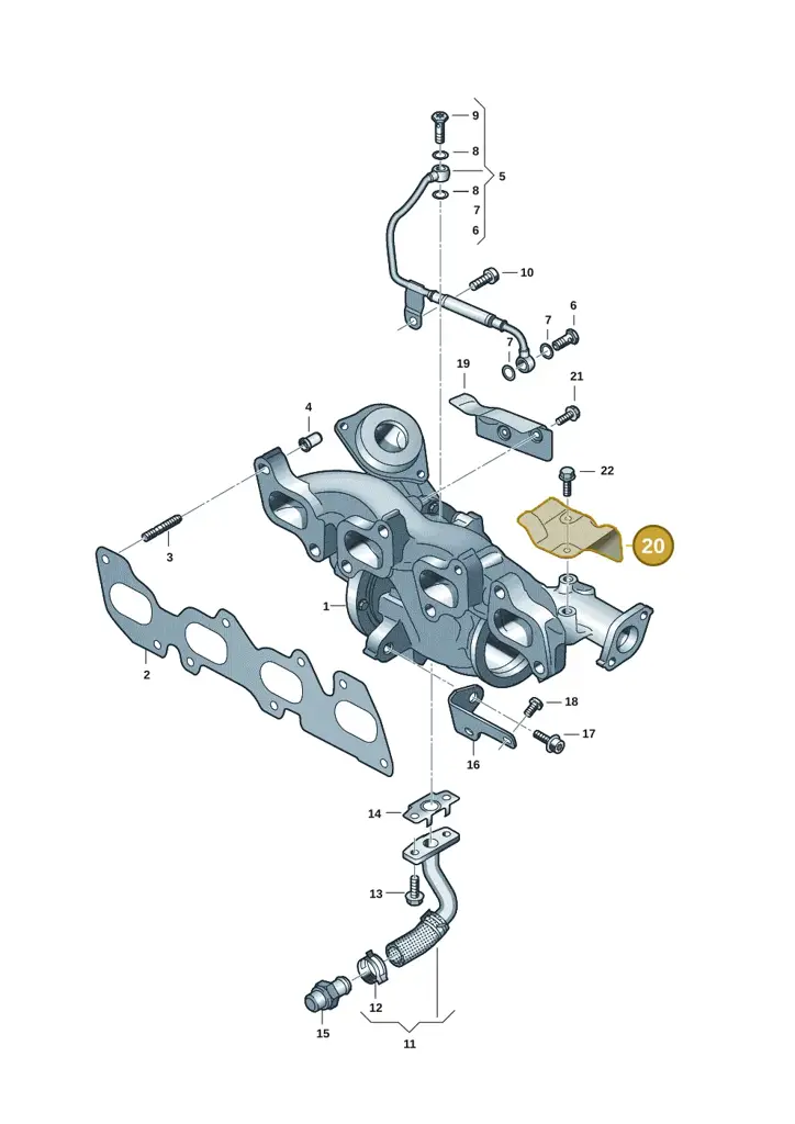 03N145811B — Volkswagen Transport. multivan (2019-2024) diagram 7ep145300, position 20