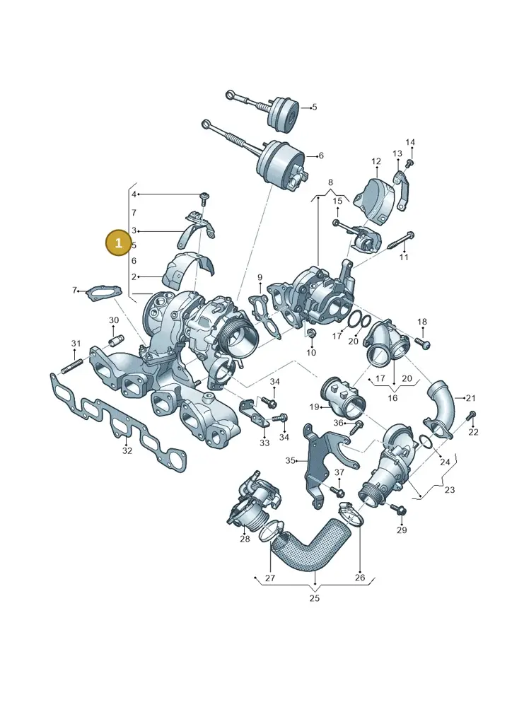 03N253020H — Volkswagen Tiguan 2.0 4Motion (2017-2024) diagram 884145540, position 1