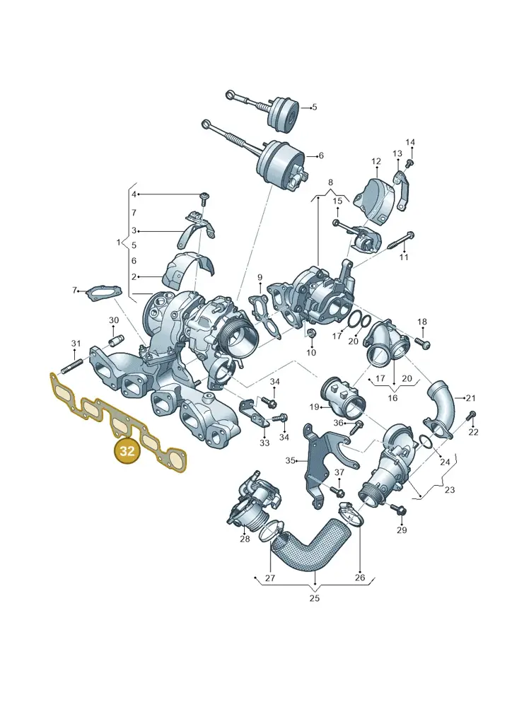 03N253039D — Volkswagen Tiguan 2.0 4Motion (2017-2024) diagram 884145540, position 32