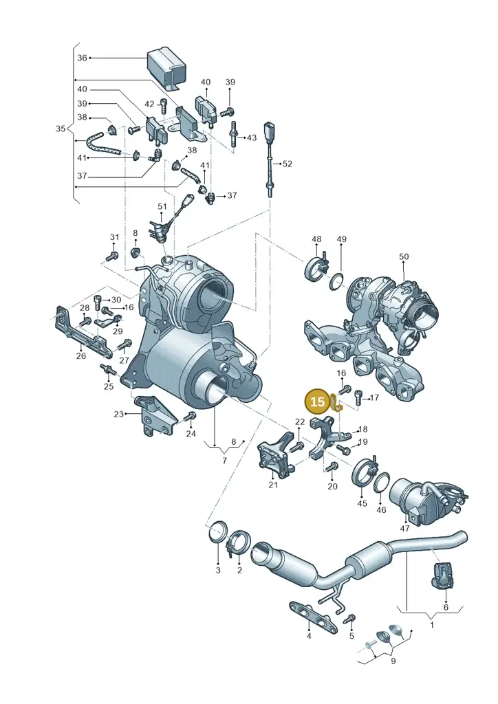 03N253040M — Volkswagen Tiguan 2.0 4Motion (2017-2024) diagram 884253520, position 15