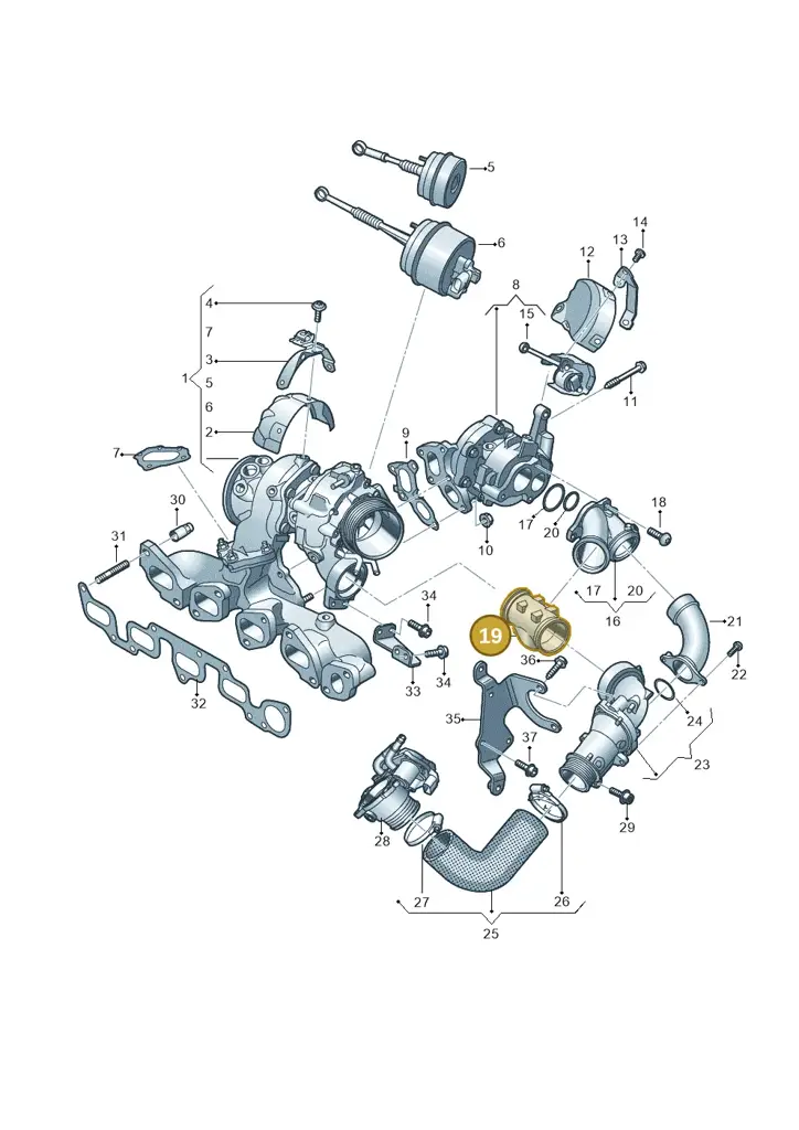 03N253367 — Volkswagen Tiguan 2.0 4Motion (2017-2024) diagram 884145540, position 19