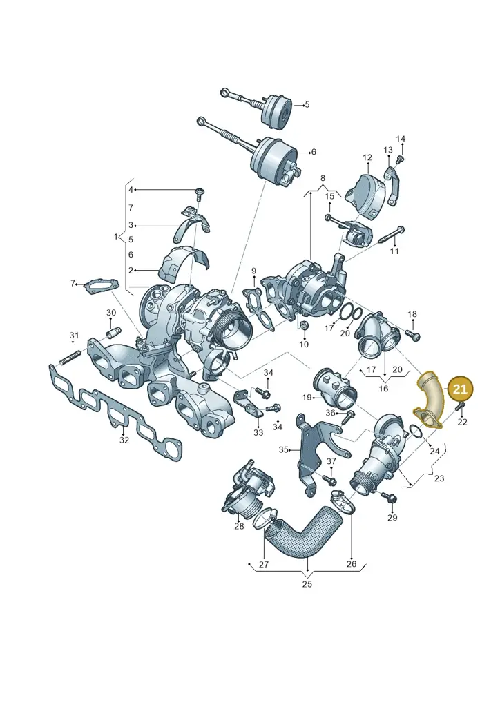 03N253369 — Volkswagen Tiguan 2.0 4Motion (2017-2024) diagram 884145540, position 21