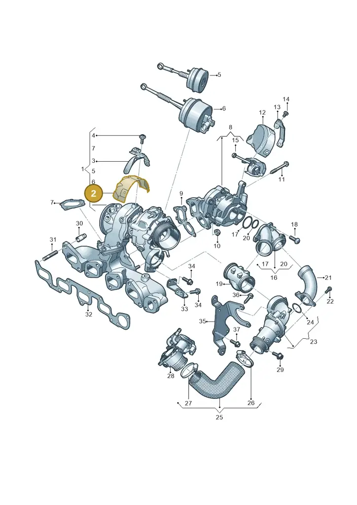 03N253731F — Volkswagen Tiguan 2.0 4Motion (2017-2024) diagram 884145540, position 2