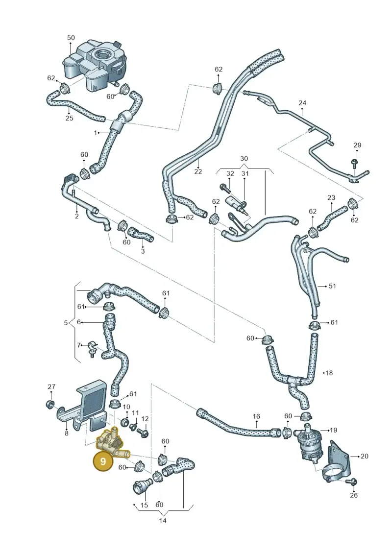 03N906249C — Volkswagen Arteon (2017-2023) diagram 793121400, position 9