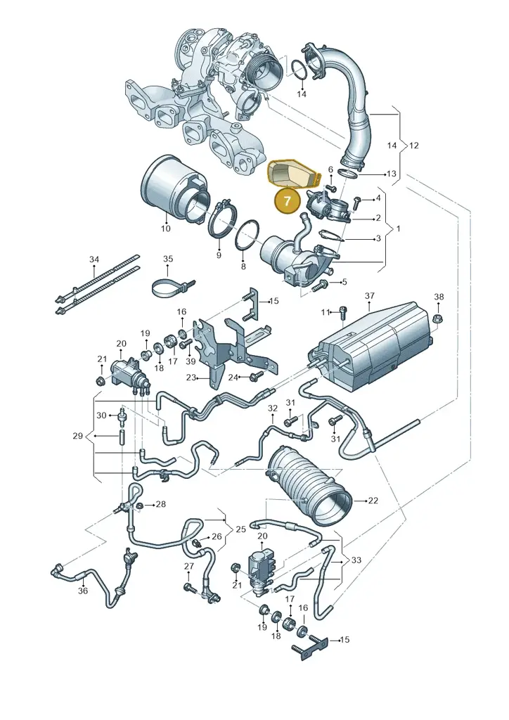 03N971461F — Volkswagen Tiguan 2.0 4Motion (2017-2024) diagram 884131600, position 7