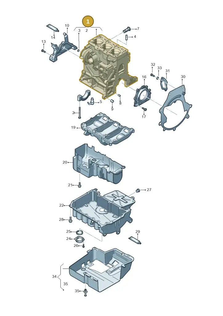 03P103011A — Volkswagen Polo (2012-2014) diagram 672103150, position 1