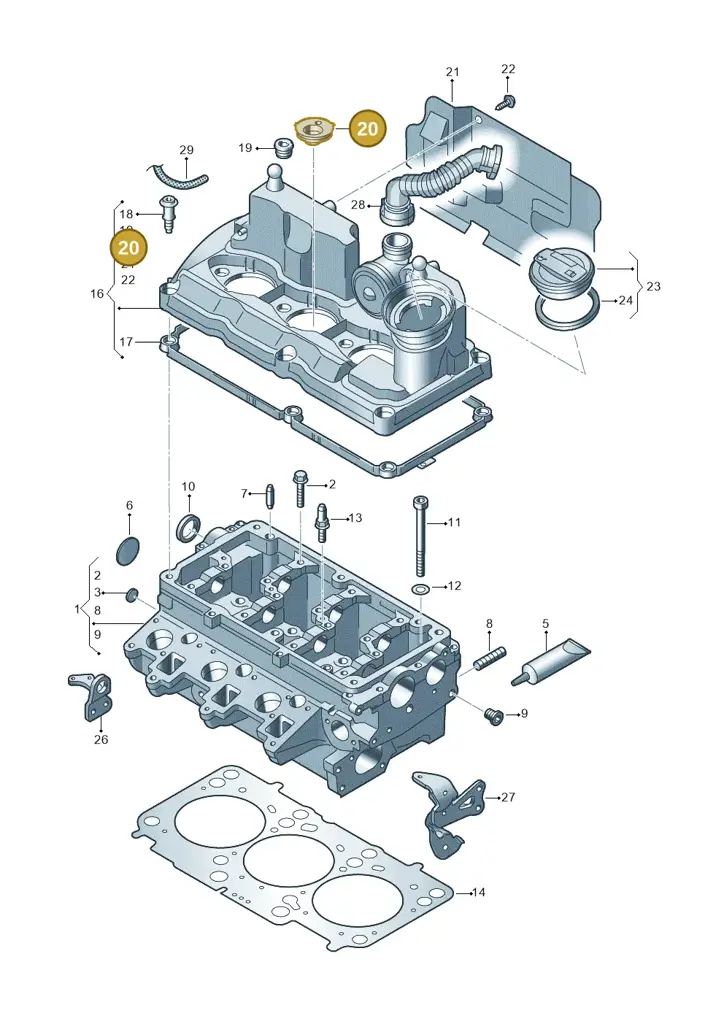 03P103070 — Volkswagen Polo (2012-2014) diagram 672103450, position 20