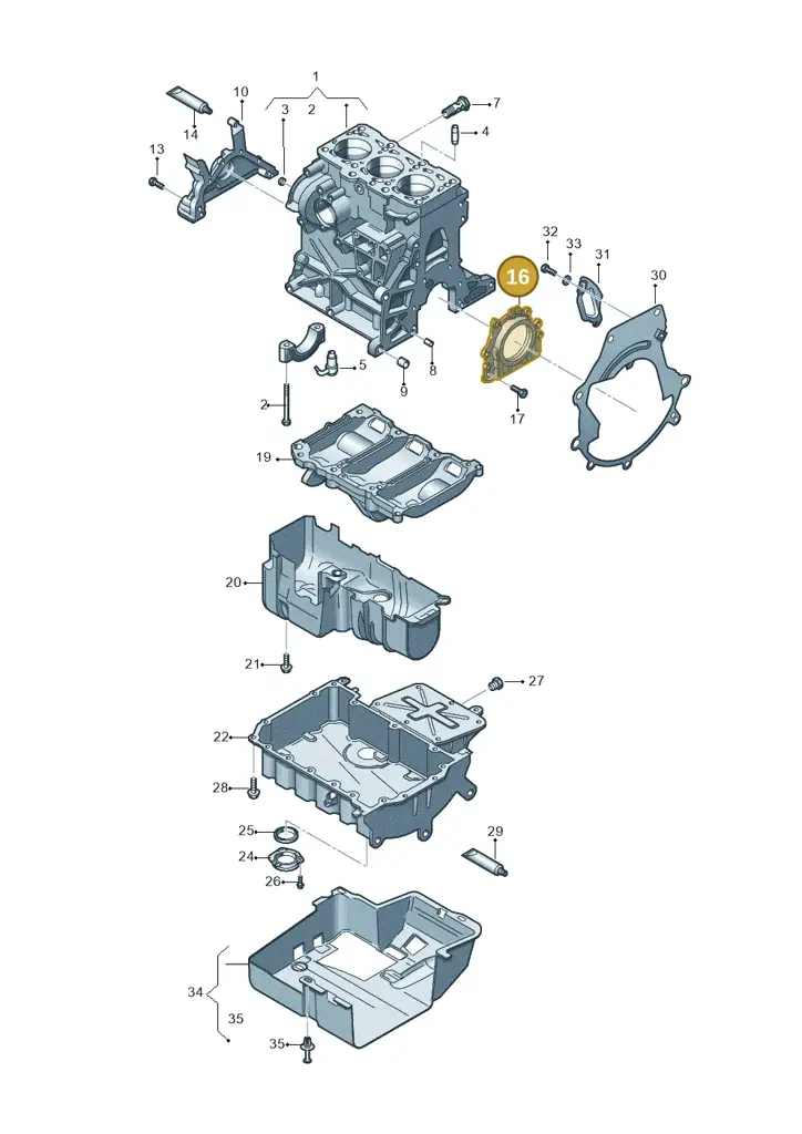 03P103171 — Volkswagen Polo (2012-2014) diagram 672103150, position 16