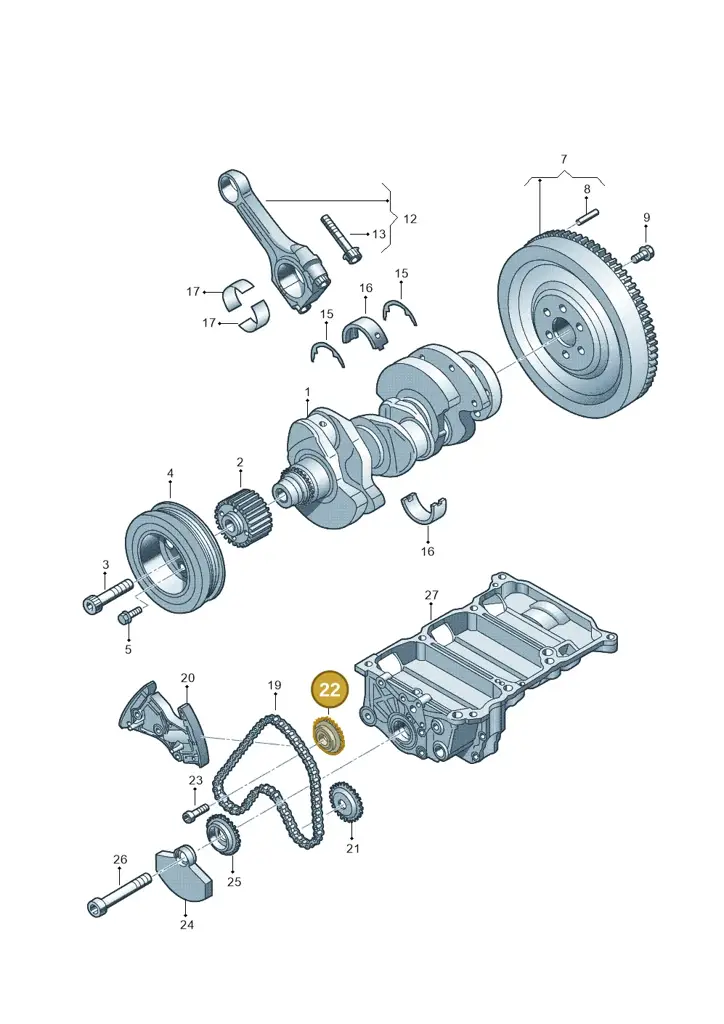 03P103319A — Volkswagen Polo (2012-2014) diagram 672105400, position 22