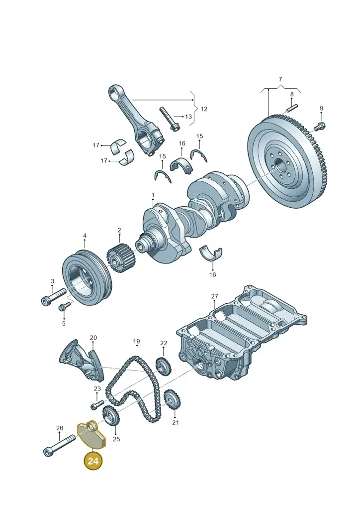 03P103331A — Volkswagen Polo (2012-2014) diagram 672105400, position 24