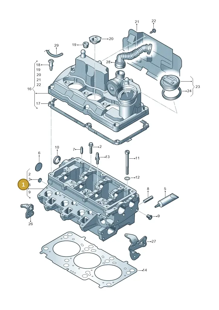 03P103351 — Volkswagen Polo (2012-2014) diagram 672103450, position 1