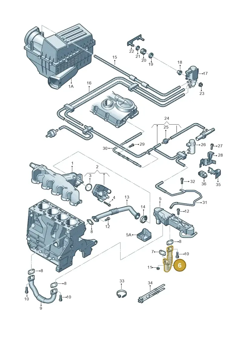 03P131521E — Volkswagen Jetta (2014-2017) diagram 712131400, position 6