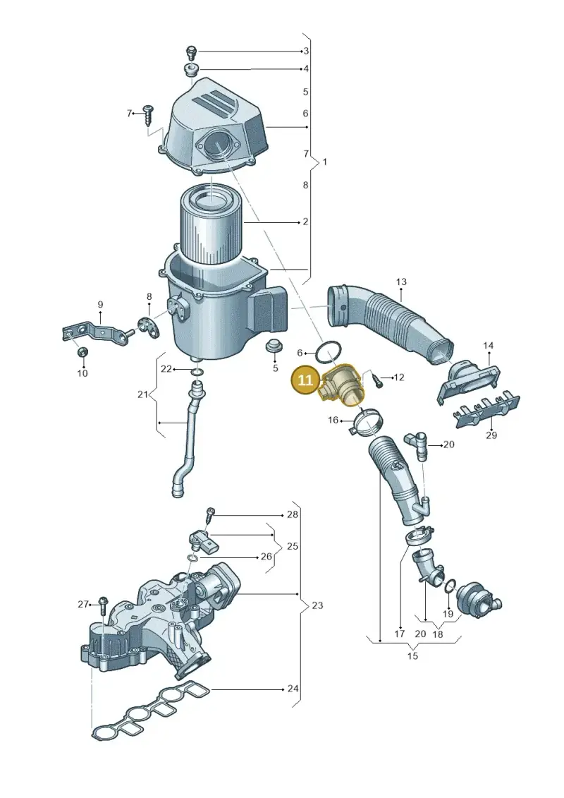 03P906461 — Volkswagen Polo (2009-2014) diagram 677129000, position 11