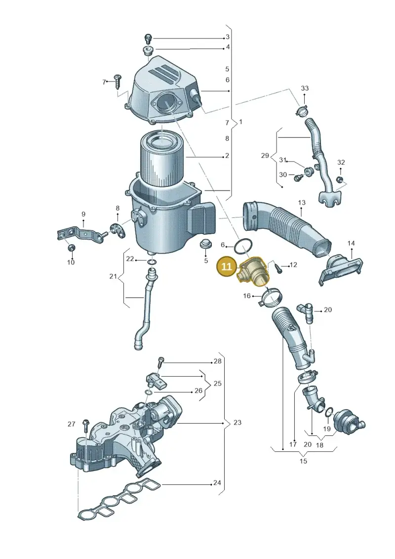03P906461 — Volkswagen Polo (2012-2014) diagram 672129300, position 11
