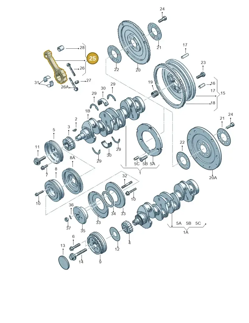 044198401A — Volkswagen Transporter            96 (1996-1996) diagram 123105150, position 25