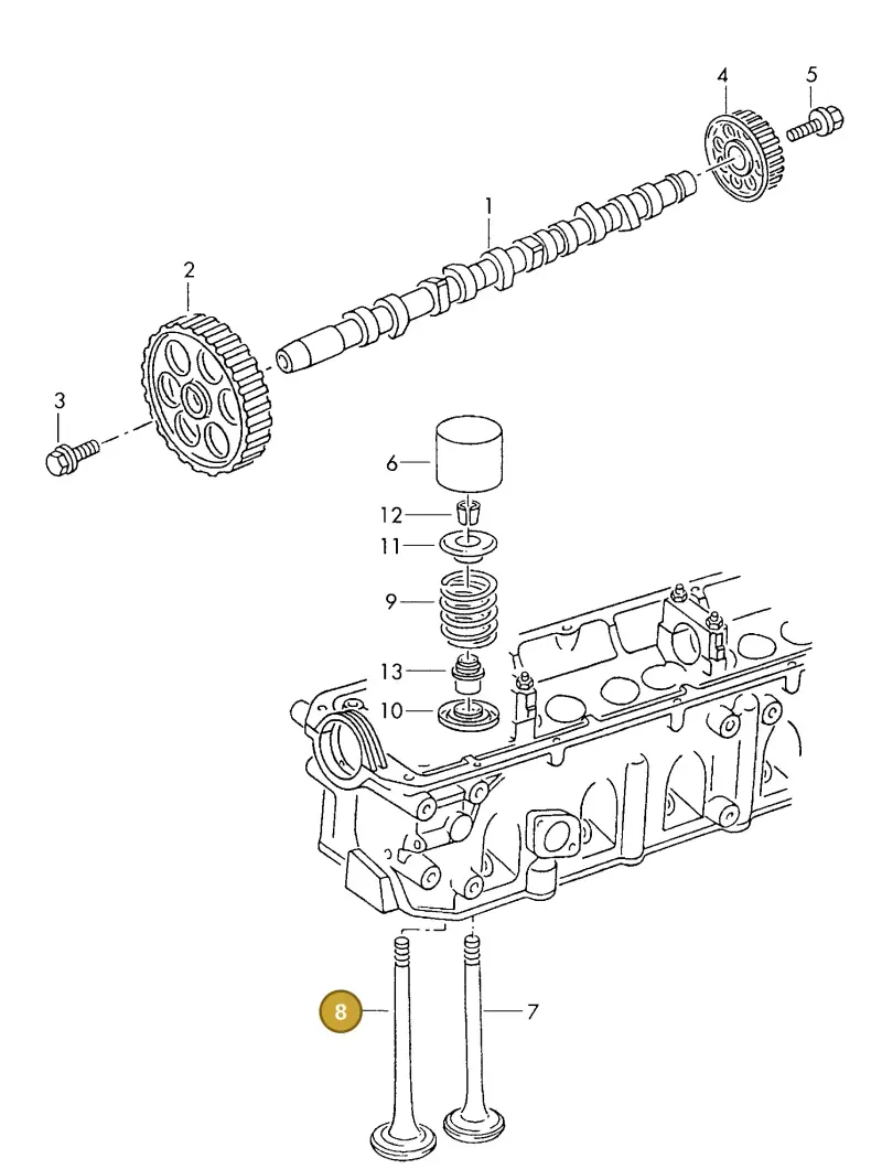 046109611F — Volkswagen DIES.-IND.-MOT.2,4>    81> (1981-) diagram 180109200, position 8