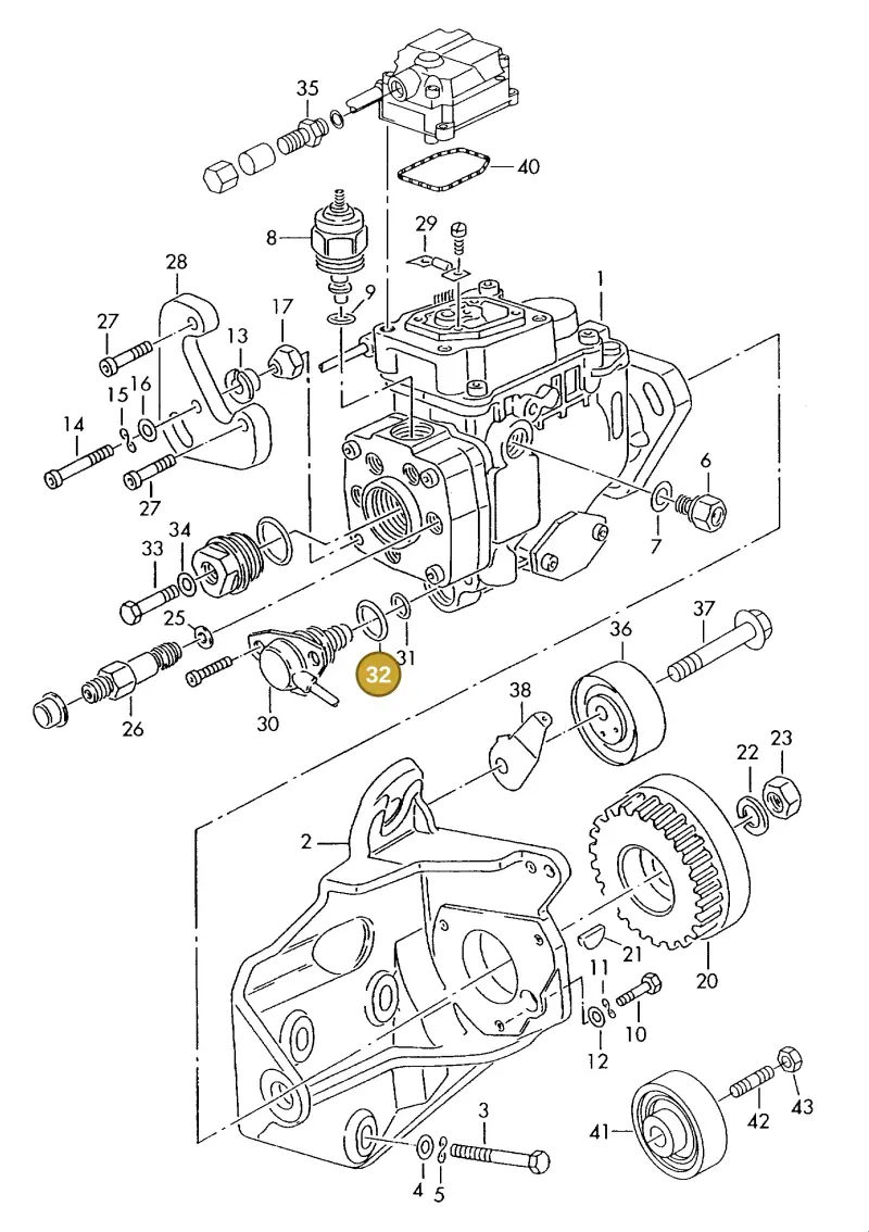 046130684A — Volkswagen LT, LT 4X4 (2003-2006) diagram 442130400, position 32