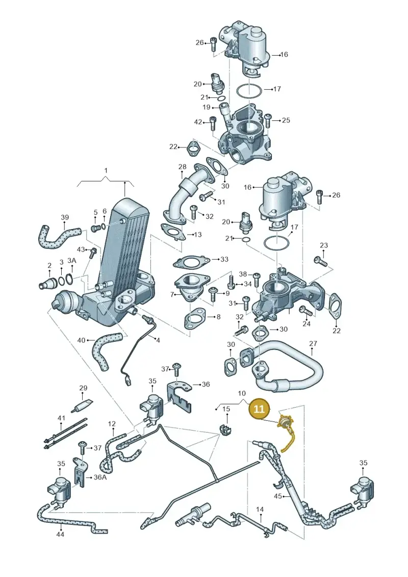 046905291A — Volkswagen Touareg BlueMotion (2014-2018) diagram 693131500, position 11