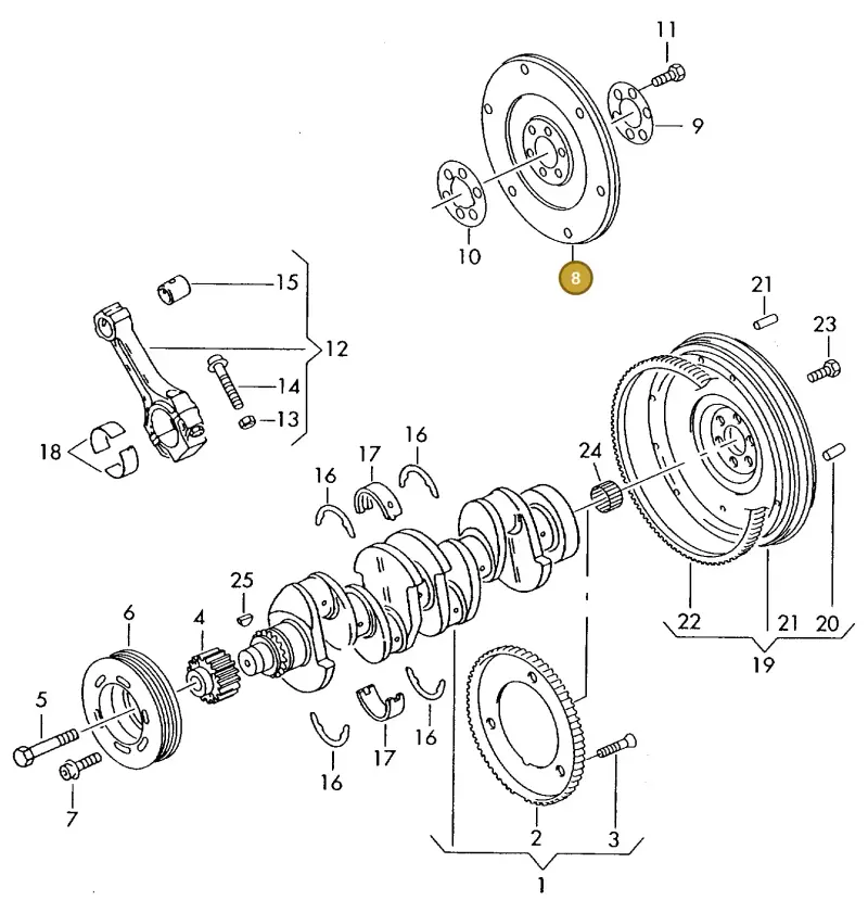 048105323B — Volkswagen OTTO-IND.-MOT.         77> (1977-) diagram 421105200, position 8