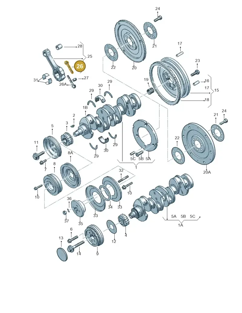 048105425 — Volkswagen GOLF CABRIO (2002-2002) diagram 123105150, position 26