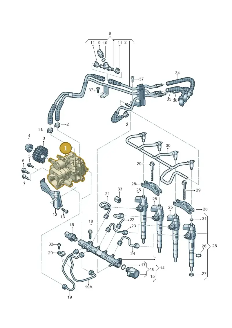 04B130755K — Volkswagen Caravelle (2015-2019) diagram 862130000, position 1