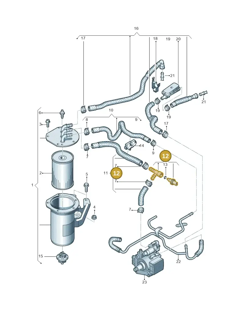 04B906054G — Volkswagen Touran 2,0 BlueMotion (2015-2024) diagram 884127100, position 12
