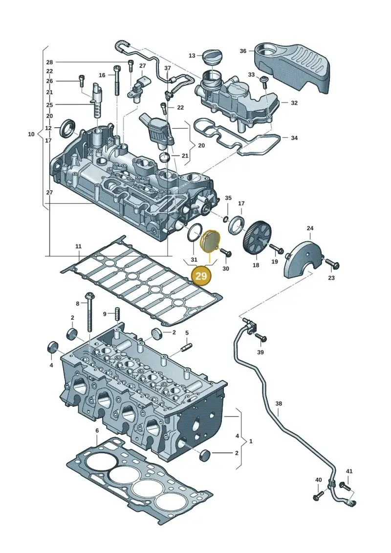 04C103335 — Volkswagen Taigo (2021-2024) diagram 3j0103340, position 29