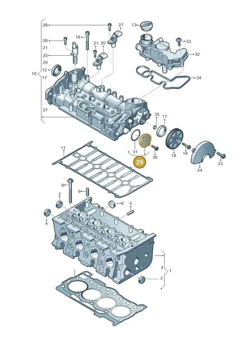 04C103335 — Volkswagen Caddy Maxi Kombi (2020-2024) diagram 827103540, position 29