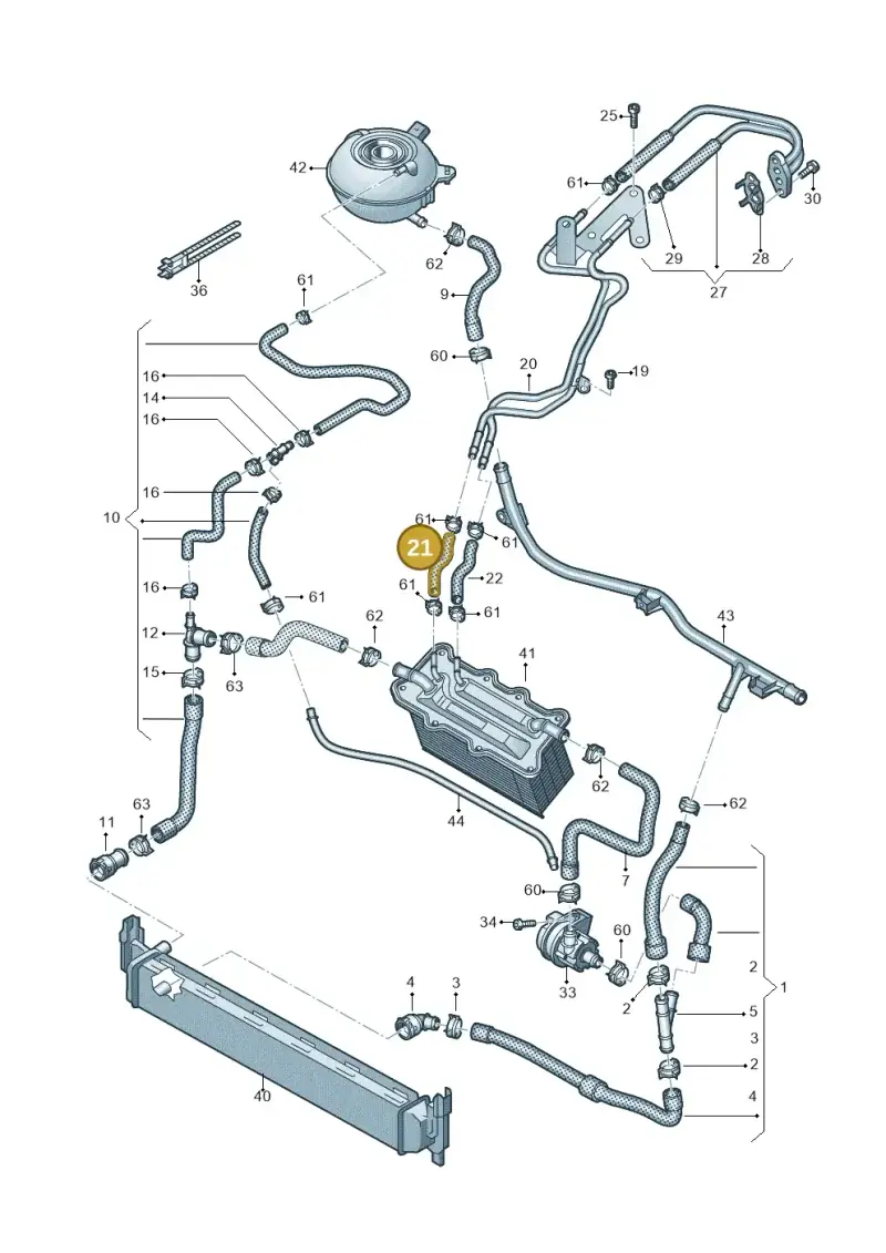 04C122447P — Volkswagen T-Roc convertible 1.5 (2019-2024) diagram 837121000, position 21