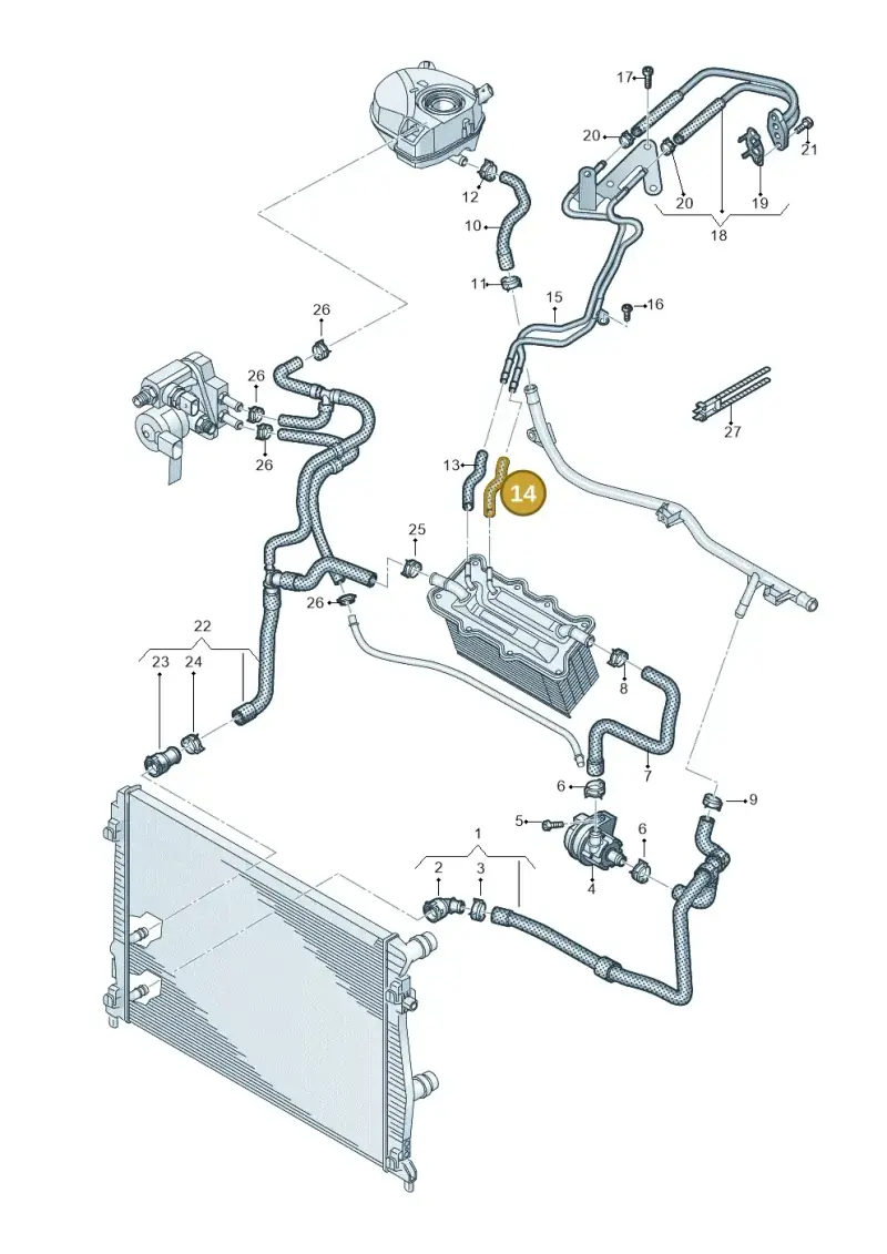 04C122447P — Volkswagen Polo 1.0 BlueMotion (2017-2024) diagram 837121160, position 14
