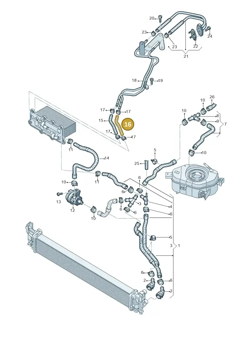 04C122447P — Volkswagen Up! 1.0 BlueMotion (2016-2023) diagram 892121000, position 16