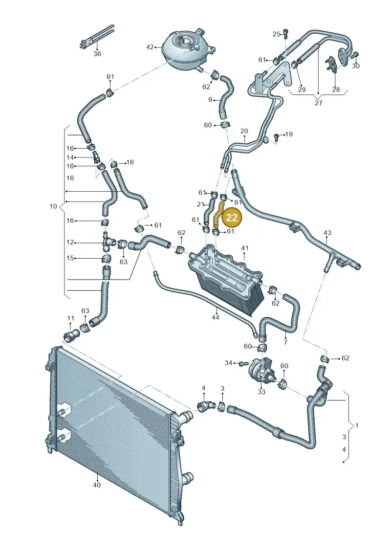 04C122447S — Volkswagen T-Cross 1,0 (2018-2024) diagram 587121150, position 22