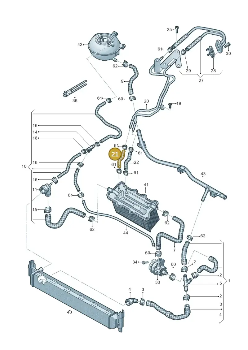 04C122447S — Volkswagen Golf 1.6 (2015-2019) diagram 763121190, position 21