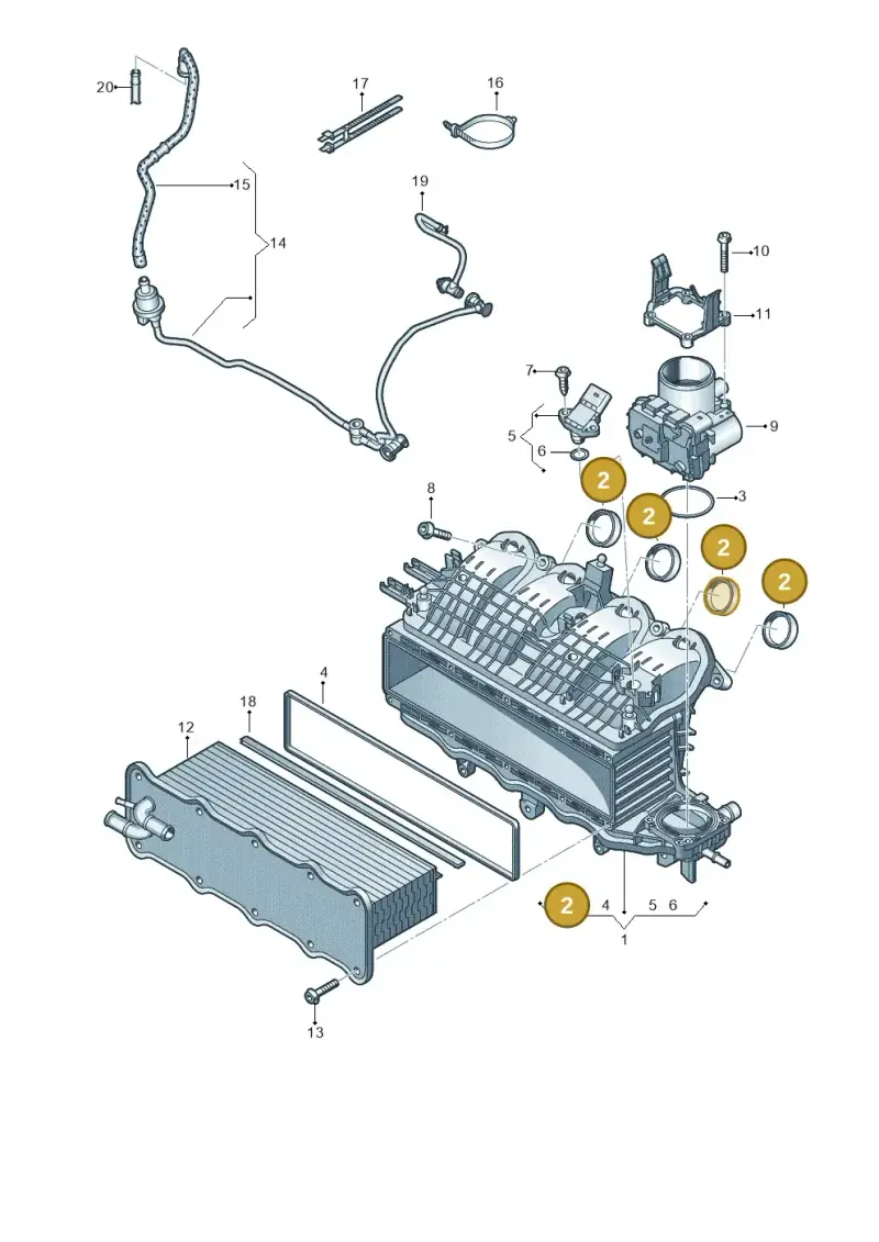 04C129717C — Volkswagen T-Cross 1,0 (2019-) diagram 884133000, position 2